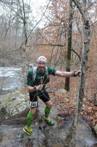 Out of the cold water and smiling like a fool