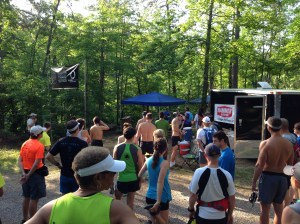 Gathering for pre-race brief