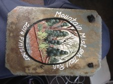 Hand-painted finishers slate.  We certainly ran over a lot of it to earn this cool finishers award