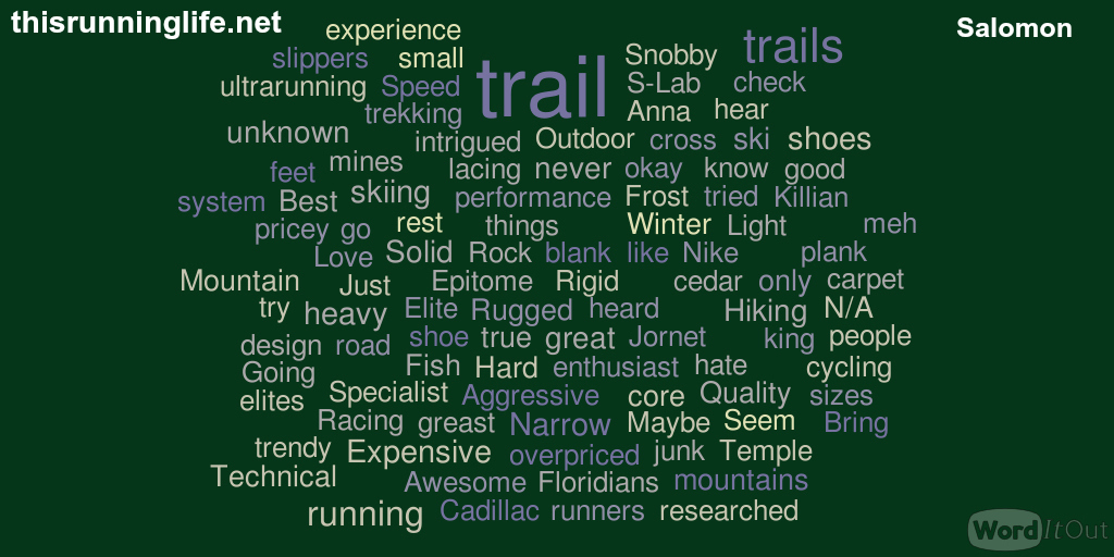 Running Shoe Brand Tag Survey:&nbsp;Salomon